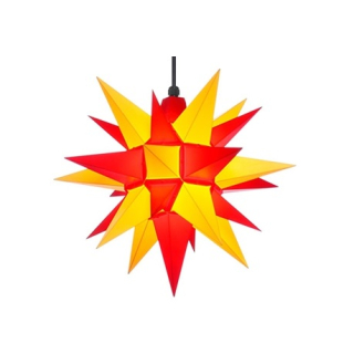 Moravská hvězda A4 žluto-červená, plast, 40 cm